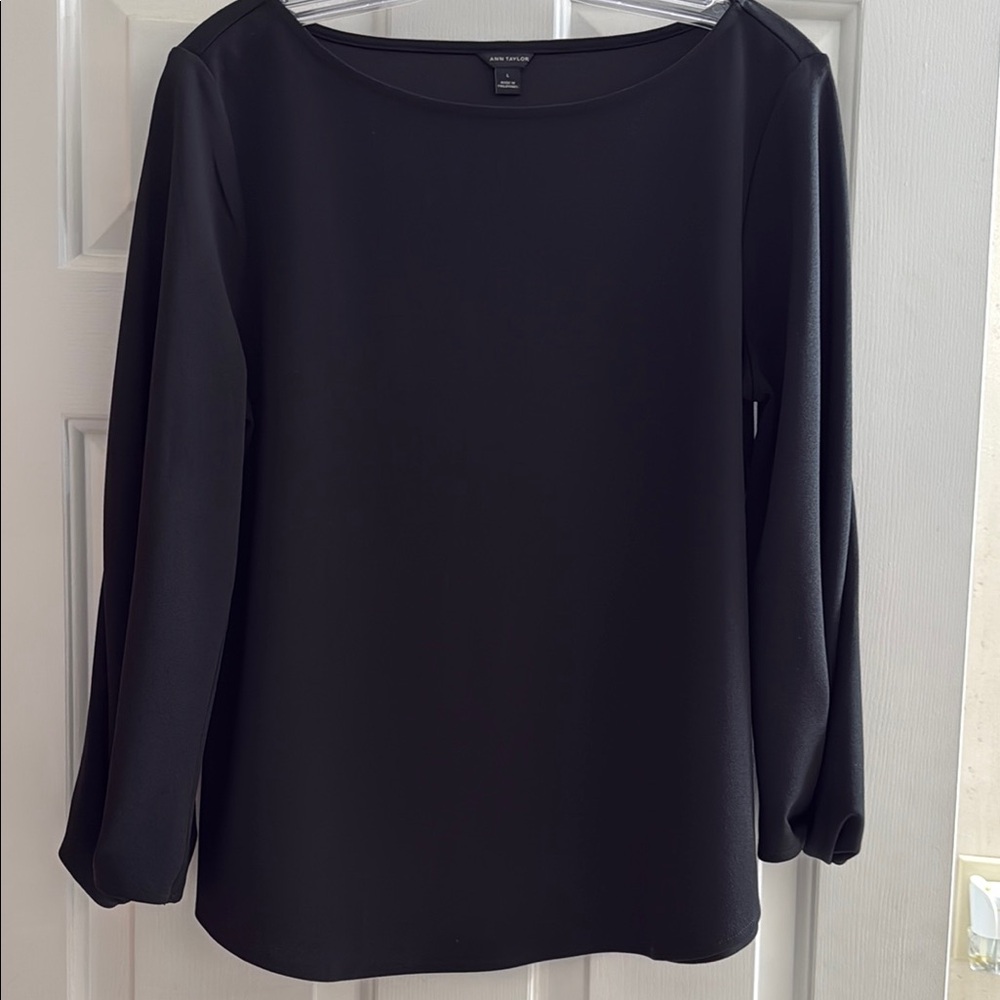 Ann Taylor Black 3/4 Sleeve Blouse